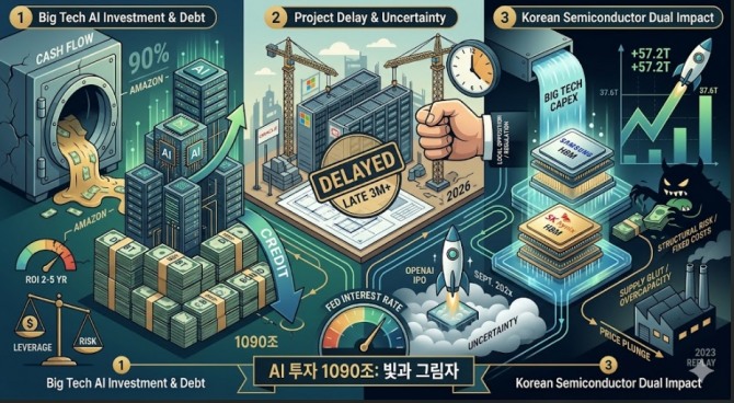 빅테크 AI 투자 1090조, 현금 아닌 '빚'으로 간다