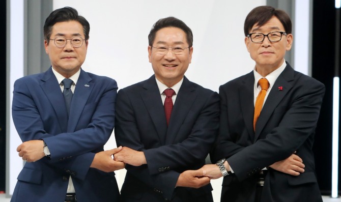 인천시선거방송토론위원회가 지난 26일 진행한 인천시장 후보 토론회.  사진=인천시선거방송토론위원회