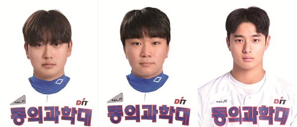 왼쪽부터 정현우(2학년), 이헌영(2학년), 박세준(2학년) 선수. 사진=동의과학대학교