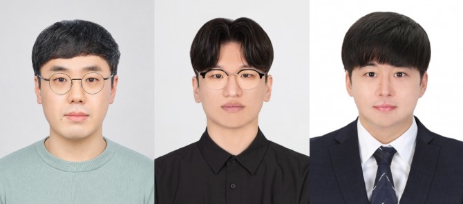자율주행차와 로봇의 핵심 센서로 주목받는 이벤트 카메라의 정밀 보정 기술을 개발한 유니스트(UNIST) 연구진 사진. 유니스트(UNIST) 주경돈 교수(왼쪽부터), 류태훈 연구원(제1저자), 강창우 연구원. 사진= 유니스트(UNIST) 대외협력팀