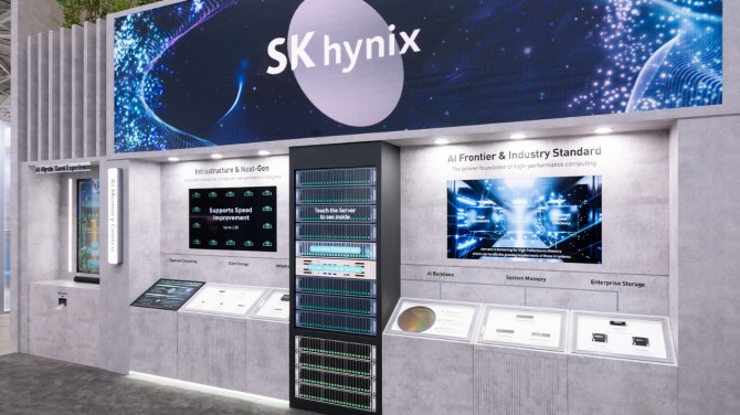 SK하이닉스의 AI 메모리 제품을 총망라한 ‘제품 포트폴리오 존’. 사진=SK하이닉스