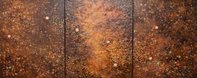 Constellation Flow (Big Dipper). 72.7x181.8cm. Acrylic, mixed material, Hanji on Canvas. 2023. 이상복 작가 작품.
