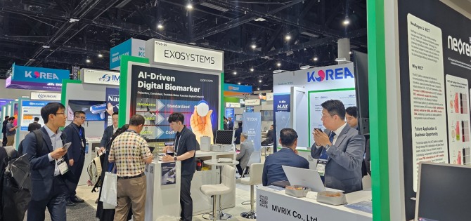 지난 22일부터 25일까지 미국 샌디에이고에서 열린 세계 최대 바이오·제약 박람회 'BIO USA 2026'에 참가한 경기도 기업 부스 전경. 사진=경과원