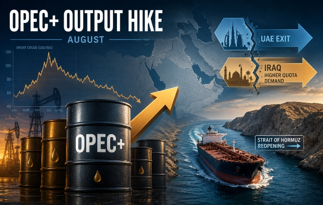 OPEC+가 8월 추가 증산을 결정한 가운데 UAE 탈퇴와 이라크의 할당량 확대 요구로 내부 조율 부담이 커지고 있다. 사진=챗GPT