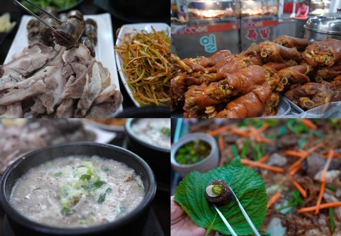 수원 전통시장서 만날 수 있는 순대·족발·국밥. 사진=수원시