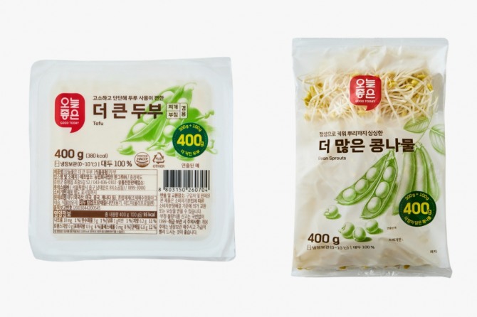 오늘좋은 더 큰 두부, 오늘좋은 더 많은 콩나물 상품 이미지. 제공=롯데마트·슈퍼 