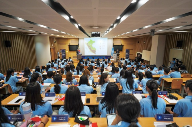 사단법인 한문화진흥협회가 지난 7월 22일부터 24일까지 연세대학교 국제캠퍼스에서 운영한 '2026 글로벌 외교캠프 유스앰버서더 아카데미 여름캠프'가 진행되고 있다. 사진=한문화진흥협회