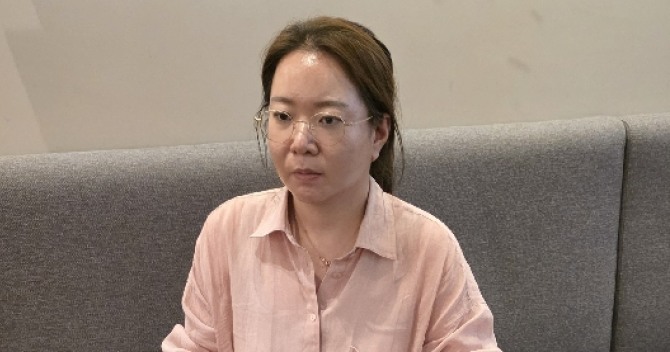 정수은 상대원2구역 조합장이 본지와 인터뷰를 하고 있다. 사진=김양훈 기자
