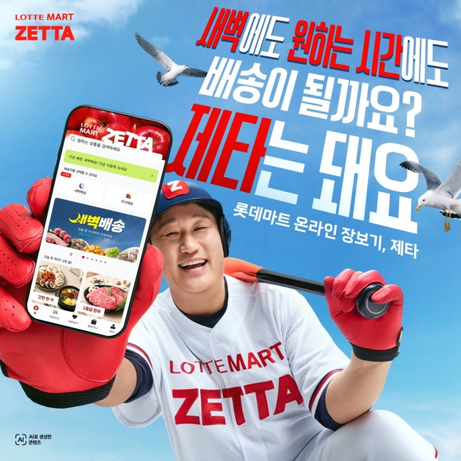모델로 발탁된 이대호 모습. 사진=롯데마트