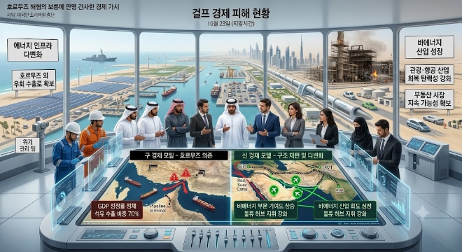 전쟁 장기화로 관광객 감소와 물류비 상승이 겹치면서 UAE를 비롯한 걸프 지역 관광산업도 이중고를 겪고 있다. 이미지=제미나이 생성