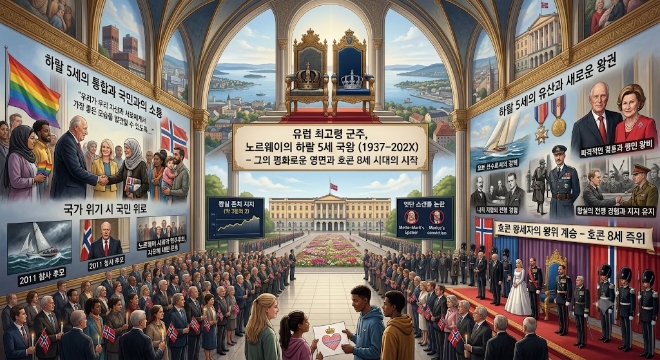 35년간 노르웨이를 이끈 하랄 5세 국왕. 이미지=제미나이 생성