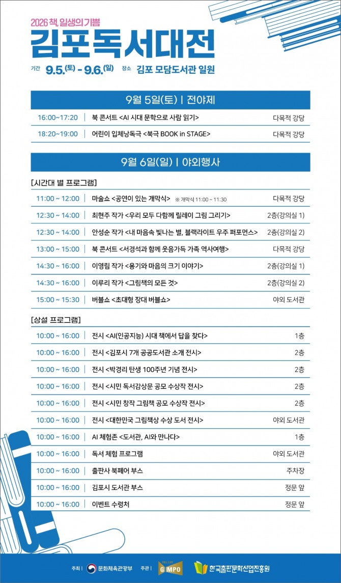김포독서대전 행사 일정. 사진=김포시