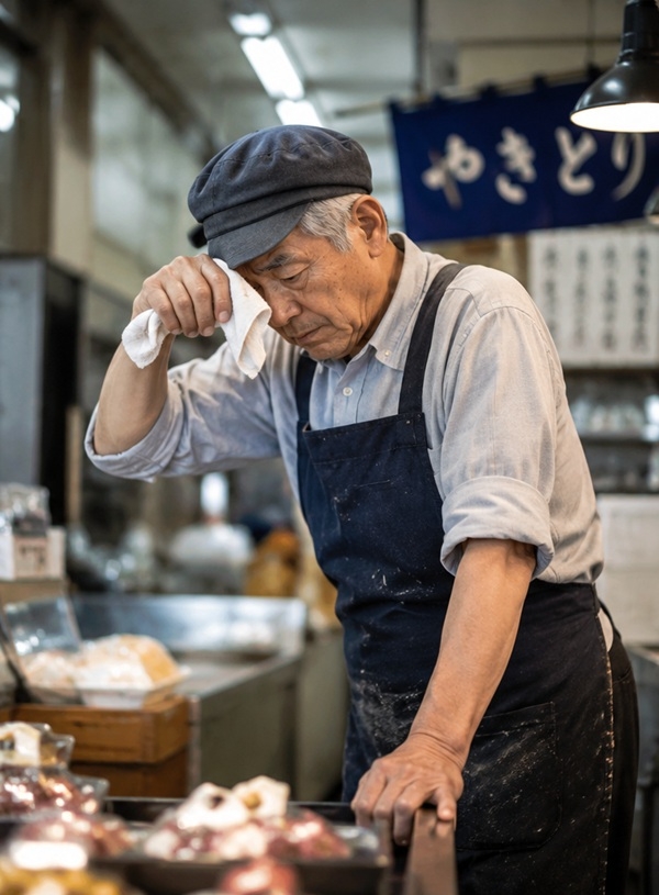 초고령 사회인 일본에서는 80세에도 일을 한다. 사진은 초고령 사회에서 일하는 고령의 일본인을 챗GPT로 생성한 이미지. 사진=챗 GPT 생성
