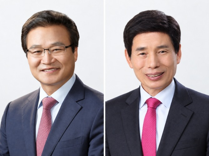 달서구 재정 운용을 둘러싸고 김용판 현 달서구청장(왼쪽)과 이태훈 전 달서구청장의 입장이 맞서고 있다. 김 구청장은 공모사업 확대와 공공시설 운영 부담 등을 문제로 지적했고, 이 전 구청장은 국·시비 확보를 통한 정상적 재정 운용이었다고 반박했다. 사진=김용판·이태훈 페이스북