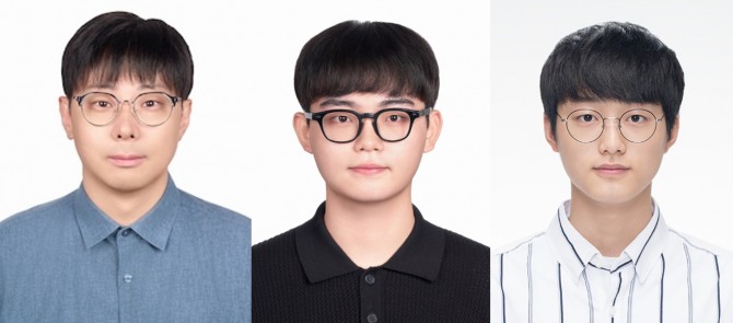 연구를 수행한 UNIST 연구진.  (왼쪽부터) 김태환 교수, 이동규 연구원, 기영빈 연구원. 연구팀은 실제 스포츠 중계에 가까운 장시간 영상으로 AI의 하이라이트 탐지 성능을 평가하는 ‘SVHighlights’를 구축했다. 사진=UNIST 대외협력팀