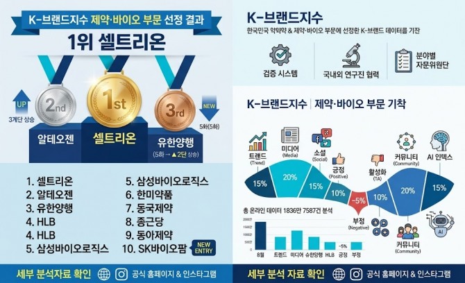 셀트리온이 진행한 'K-브랜드지수 조사' 관련 인포 그래픽. 자료=AI
