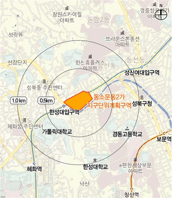 동소문동2가 지구단위계획구역 위치도. 이미지=서울시