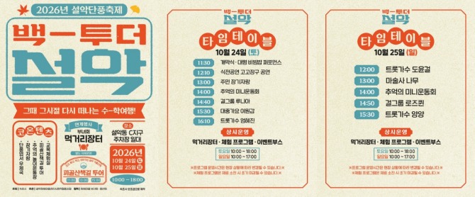 설악단풍축제 주요 행사 시간표. 사진=속초시