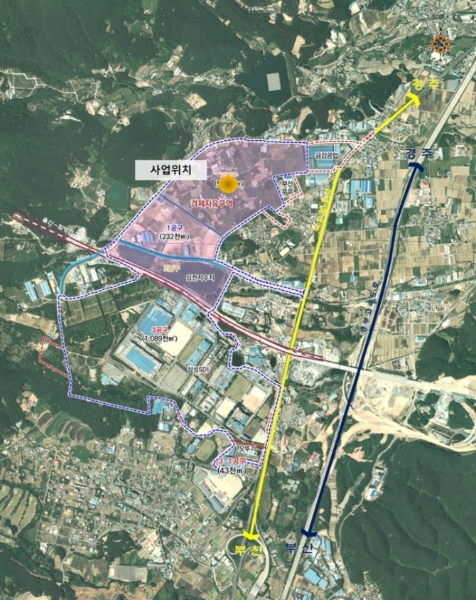 울산 울주군 삼남읍 하이테크밸리 일반산업단지 내 탄소중립 특화 지식산업센터 건립 예정지. 사업 지연과 부지 가격 상승으로 토지비가 당초 31억6500만원에서 43억8000만원으로 증가했다. 사진=울산시