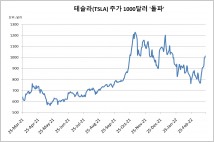 테슬라, 거침없는 상승 행진…8거래일 연속 올라 '천슬라' 복귀