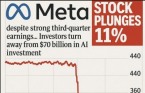 메타, 3분기 실적 호조에도 주가 11% 급락