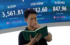 코스피, '롤러코스터' 장세 속 3560선 '후퇴'