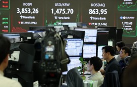코스피, 외인 매도로 3.79%↓3853.26 마감