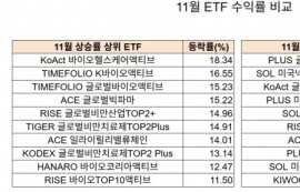 바이오·헬스케어 ETF, 11월 상승률 상위권