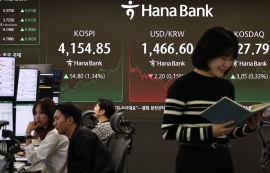 코스피 1.34%↑4154.85 마감...코스닥도↑