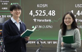 코스피, 개인 매수세 폭발로 4500선 첫 돌파
