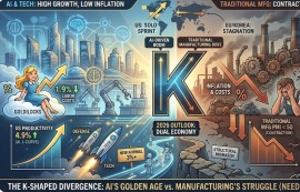 美 경제, ‘골디락스’와 ‘K자형 양극화’ 공존
