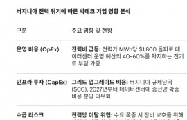美 'AI 성지' 버지니아, 전력價 새 9배 폭등