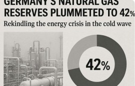 독일, 한파 속 천연가스 비축량 42%로 급락
