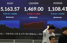 코스피, 반도체 투톱 약세에 3.86% 폭락