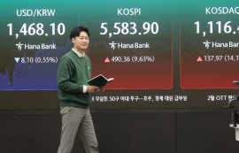코스피, 9.6% 급등 5583.9...코스닥 14%↑