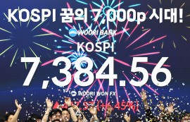 코스피, 6.45%↑7384.56...사상 최고 '행진'