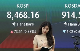 코스피, 8400선 회복...삼전·SK하닉도 상승