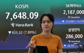 코스피, 7600선 후퇴...삼전 9%·하닉 14%↓