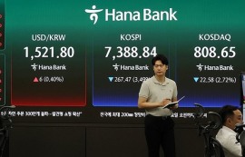 코스피, 7200선까지 밀려...상위株 ‘파란불’