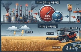 러, 정유시설 43% 마비에 식량 안보 비상