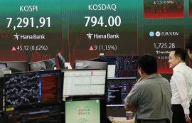 코스피, 등락 후 0.62% 오른 7200선 마감