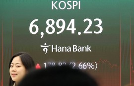 코스피, 외인 매수에 2.66%↑ 6890선 마감…삼전·닉스 '강세'