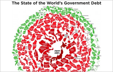 [글로벌-Biz 24] 전 세계 정부 부채 상태 '시각화' 해보니…빚 대국 1위는 '일본'